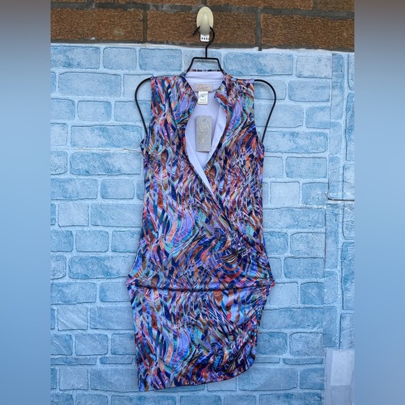 Savee Couture Laguna Beach watercolor dress size XS NWT - Picture 2 of 12